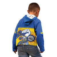 Ukraine Sunflowers Hand Kid Hoodie with Ukrainian Folk Pattern - Wonder Print Shop