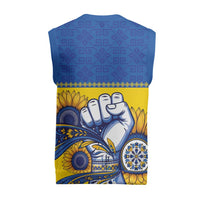 Ukraine Sunflowers Hand Christmas Knitted V-Neck Vest with Ukrainian Folk Pattern - Wonder Print Shop