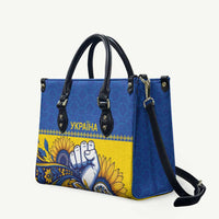 Ukraine Sunflowers Hand Leather Bag with Ukrainian Folk Pattern - Wonder Print Shop