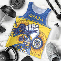 Ukraine Sunflowers Hand Men Tank Top with Ukrainian Folk Pattern - Wonder Print Shop