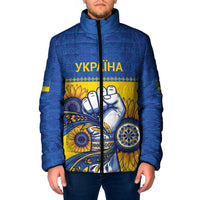 Ukraine Sunflowers Hand Padded Jacket with Ukrainian Folk Pattern - Wonder Print Shop