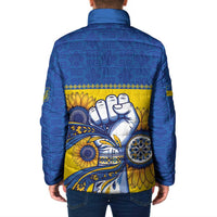 Ukraine Sunflowers Hand Padded Jacket with Ukrainian Folk Pattern - Wonder Print Shop