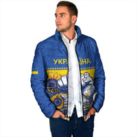Ukraine Sunflowers Hand Padded Jacket with Ukrainian Folk Pattern - Wonder Print Shop