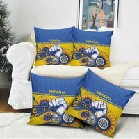 Ukraine Sunflowers Hand Pillow Cover with Ukrainian Folk Pattern - Wonder Print Shop