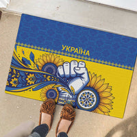 Ukraine Sunflowers Hand Rubber Doormat with Ukrainian Folk Pattern - Wonder Print Shop