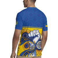 Ukraine Sunflowers Hand Rugby Jersey with Ukrainian Folk Pattern - Wonder Print Shop