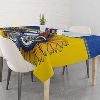 Ukraine Sunflowers Hand Tablecloth with Ukrainian Folk Pattern - Wonder Print Shop