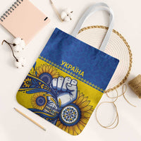 Ukraine Sunflowers Hand Tote Bag with Ukrainian Folk Pattern - Wonder Print Shop