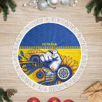 Ukraine Sunflowers Hand Tree Skirt with Ukrainian Folk Pattern - Wonder Print Shop