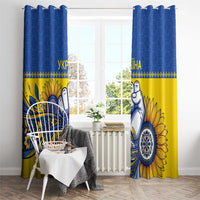Ukraine Sunflowers Hand Window Curtain with Ukrainian Folk Pattern - Wonder Print Shop