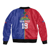 Custom Afro-Haiti Football Bomber Jacket It's In My DNA - Wonder Print Shop
