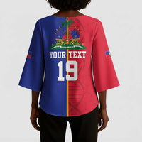 Custom Afro-Haiti Football Kimono Sleeve Blouse It's In My DNA - Wonder Print Shop