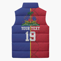 Custom Afro-Haiti Football Sleeveless Puffer Jacket It's In My DNA - Wonder Print Shop
