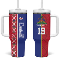 Custom Afro-Haiti Football Tumbler With Handle It's In My DNA - Wonder Print Shop