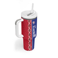 Custom Afro-Haiti Football Tumbler With Handle It's In My DNA - Wonder Print Shop