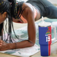 Custom Afro-Haiti Football Tumbler With Handle It's In My DNA - Wonder Print Shop