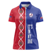 Custom Afro-Haiti Football Women Polo Shirt It's In My DNA LT19