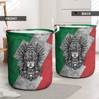 Mexico Aztec Warrior Goddess Laundry Basket Aztec Tribal Skull Tricolor Armor
