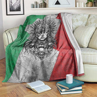 Mexico Aztec Warrior Goddess Blanket Aztec Tribal Skull Tricolor Armor