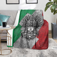 Mexico Aztec Warrior Goddess Blanket Aztec Tribal Skull Tricolor Armor
