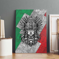Mexico Aztec Warrior Goddess Canvas Wall Art Aztec Tribal Skull Tricolor Armor