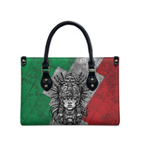 Mexico Aztec Warrior Goddess Leather Bag Aztec Tribal Skull Tricolor Armor