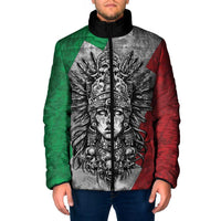 Mexico Aztec Warrior Goddess Padded Jacket Aztec Tribal Skull Tricolor Armor