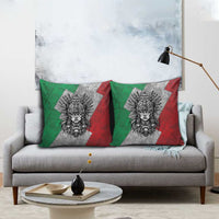 Mexico Aztec Warrior Goddess Pillow Cover Aztec Tribal Skull Tricolor Armor