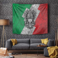 Mexico Aztec Warrior Goddess Tapestry Aztec Tribal Skull Tricolor Armor