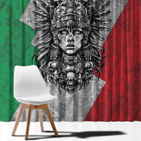 Mexico Aztec Warrior Goddess Window Curtain Aztec Tribal Skull Tricolor Armor