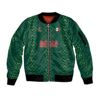 Custom Mexico Football Sleeve Zip Bomber Jacket Go Champions Mexico