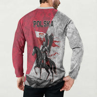 Poland Winged Hussar Warrior Button Sweatshirt Polska Flag Armor Spirit