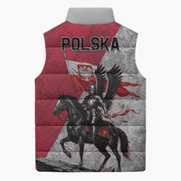 Poland Winged Hussar Warrior Sleeveless Puffer Jacket Polska Flag Armor Spirit