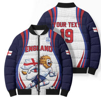 Custom World Football 2026 England Bomber Puffer Jacket Lion Mascot St George Cross Design