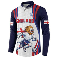 Custom World Football 2026 England Button Sweatshirt Lion Mascot St George Cross Design