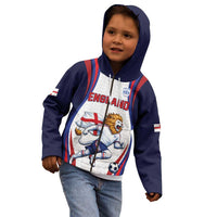 Custom World Football 2026 England Kid Hoodie Lion Mascot St George Cross Design