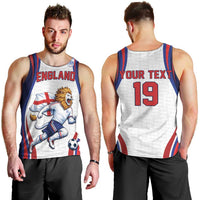Custom World Football 2026 England Men Tank Top Lion Mascot St George Cross Design