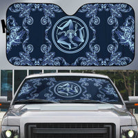 Italy Football 2026 Auto Sun Shade Italian Trinacria Blue Baroque Design