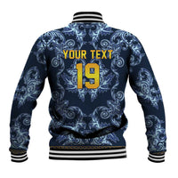 Custom Italy Football 2026 Baseball Jacket Italian Trinacria Blue Baroque Design