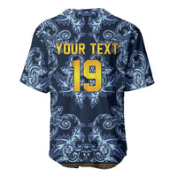 Custom Italy Football 2026 Baseball Jersey Italian Trinacria Blue Baroque Design