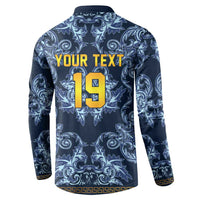 Custom Italy Football 2026 Button Sweatshirt Italian Trinacria Blue Baroque Design