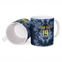 Custom Italy Football 2026 Ceramic Mug Italian Trinacria Blue Baroque Design