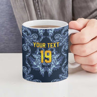 Custom Italy Football 2026 Ceramic Mug Italian Trinacria Blue Baroque Design