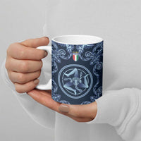Custom Italy Football 2026 Ceramic Mug Italian Trinacria Blue Baroque Design