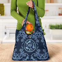 Italy Football 2026 Grocery Bag Italian Trinacria Blue Baroque Design