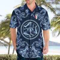 Custom Italy Football 2026 Hawaiian Shirt Italian Trinacria Blue Baroque Design
