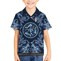 Custom Italy Football 2026 Hawaiian Shirt Italian Trinacria Blue Baroque Design