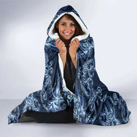 Italy Football 2026 Hooded Blanket Italian Trinacria Blue Baroque Design