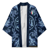Custom Italy Football 2026 Kimono Italian Trinacria Blue Baroque Design