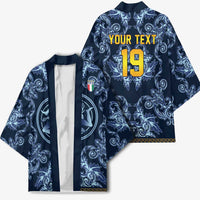 Custom Italy Football 2026 Kimono Italian Trinacria Blue Baroque Design